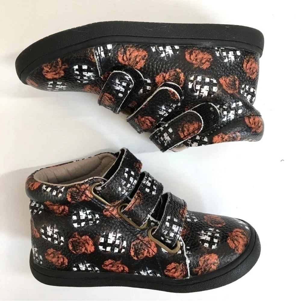 Fresh Feet Toddler Little Boy's Graffiti Graphic All Leather Ankle Boots Shoes